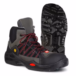 Ejendals Jalas 1625 E-Sport, Unisexe, Chaussures de sécurité, Noir, Gris, Rouge, EUE, Polyuréthane (PU), Cuir bycast
