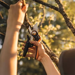Fiskars Plus PowerLever P721 sécateur Contournement Noir, Orange
