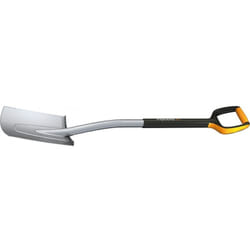 Fiskars - Beche bord droit l avec tete/manche en Acier 131481 Xact