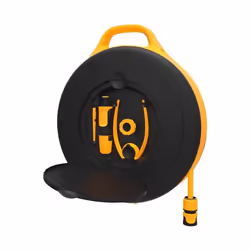 Fiskars Dévidoir S, Enrouleur posé au sol, Fonctionnel, Noir, Orange, 390 mm, 161 mm, 444 mm