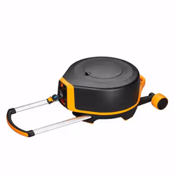 Fiskars 1025933 enrouleur de tuyau d'arrosoir de jardin Enrouleur posé au sol Automatique Noir, Orange