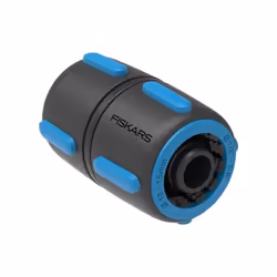 Fiskars 1027064, Connecteur de tuyau, 1/2", Femelle/Femelle, Noir, Bleu