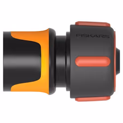 Fiskars 1027075, Connecteur de tuyau, 3/4", Noir, Orange, Rouge