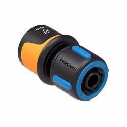 Fiskars 1027079, Connecteur de tuyau, 1/2", Femelle/Femelle, Noir, Bleu, Jaune