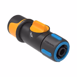 Fiskars 1027086, Connecteur de tuyau, 1/2", Noir, Bleu, Orange