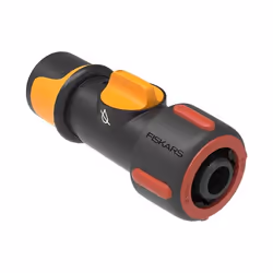 Fiskars 1027087, Connecteur de tuyau, 3/4", Noir, Orange, Rouge