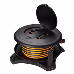 Fiskars 1057237 enrouleur de tuyau d'arrosoir de jardin Bobine multi-positions Manuel Noir