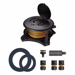 Fiskars 1057237 enrouleur de tuyau d'arrosoir de jardin Bobine multi-positions Manuel Noir - Vue supplémentaire 8