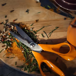 Fiskars Küchenschere 18 cm ciseau de cuisine 180 mm Orange, Acier inoxydable Herbe