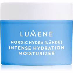La crème de jour hydratante intense Lumene Lähde [Source of Hydratation] prend soin de la peau tout au long de la journée et  ...