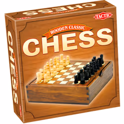 Tactic Echecs En Bois, Planche d'une seule pièce, Marron, Blanc