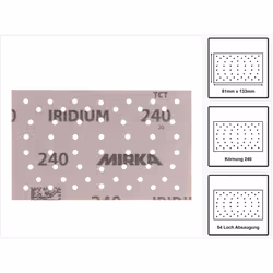Contenu du paquet : - 100x Mirka IRIDIUM Bandes abrasives auto-agrippantes 81x133mm Granulométrie 240 Description du produit ...