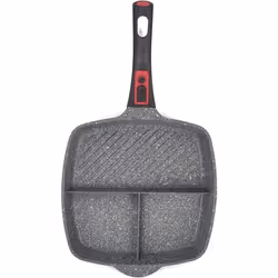 Poêle 3 en 1 - Antiadhésive - 28 cm - 4 Compartiments - Aluminium - Compatible Induction