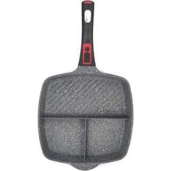 Poêle 3 en 1 - Antiadhésive - 28 cm - 4 Compartiments - Aluminium - Compatible Induction