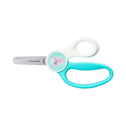 Fiskars 1064076 ciseaux à bouts ronds Ciseaux pour loisirs créatifs Découpe droite Acier inoxydable, Turquoise, Blanc