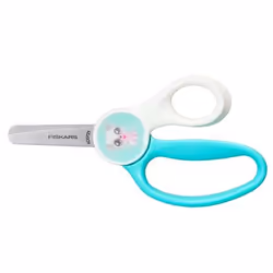 Fiskars 1064076 ciseaux à bouts ronds Ciseaux pour loisirs créatifs Découpe droite Acier inoxydable, Turquoise, Blanc