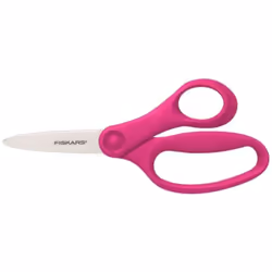 Ciseaux pour enfants droitiers couleur : rose lames en acier inoxydable poignée ergonomique pour les enfants à partir de 8 an ...