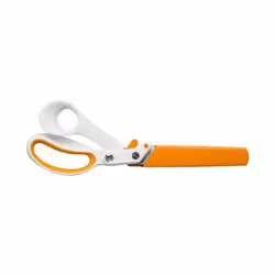 Fiskars 1070082 ciseaux à bouts ronds Ciseaux pour loisirs créatifs Découpe de forme + découpe droite Orange, Blanc