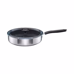 Fiskars 1072314, Rond, Poêle sauteuse, Acier inoxydable, Vitrocéramique, 150 °C, Acier inoxydable