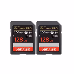 2pièces Sandisk sd card Carte Mémoire  SD SanDisk 128Go Extreme Pro SDHC SDXC UHS-I Classe 10 200M-S U3 V30 4K Carte Vidéo