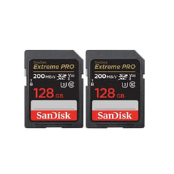 2pièces Sandisk sd card Carte Mémoire  SD SanDisk 128Go Extreme Pro SDHC SDXC UHS-I Classe 10 200M-S U3 V30 4K Carte Vidéo