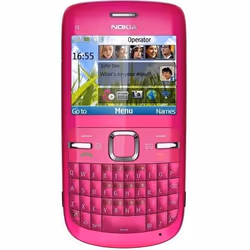 Téléphone portable NOKIA C3-00 Rose - Quadri bandes - Wi-Fi - Bluetooth 2.1 EDR - Appareil photo 2MP - Radio FM