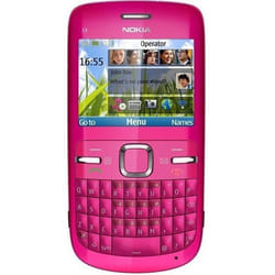 Téléphone portable NOKIA C3-00 Rose - Quadri bandes - Wi-Fi - Bluetooth 2.1 EDR - Appareil photo 2MP - Radio FM