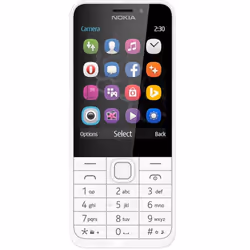Nokia 230 DS, Barre, Double SIM, 7,11 cm (2.8"), 2 MP, 1200 mAh, Argent, Blanc