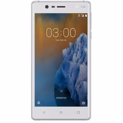 Nokia 3, 12,7 cm (5"), 2 Go, 16 Go, 8 MP, Android 7.0, Argent, Blanc