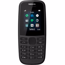 Nokia 105 (2019), Barre, Double SIM, 4,5 cm (1.77"), 800 mAh, Noir