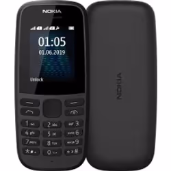 Nokia 105, Barre, Double SIM, 4,5 cm (1.77"), 120 x 160 pixels, 800 mAh, Noir