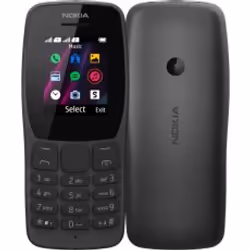 Nokia 110, Barre, Double SIM, 4,5 cm (1.77"), 0,3 MP, 800 mAh, Noir