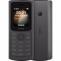 Nokia 110 4G, Barre, Double SIM, 4,57 cm (1.8"), 120 x 160 pixels, 1020 mAh, Noir