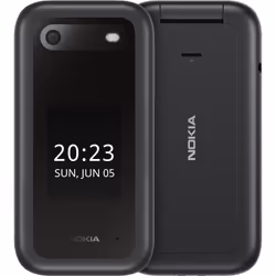 Nokia 2660 Flip, Clapet, Double SIM, 7,11 cm (2.8"), 0,3 MP, 1450 mAh, Noir