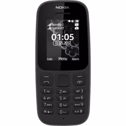 Nokia 105 DS, Barre, Double SIM, 4,57 cm (1.8"), 120 x 160 pixels, 800 mAh, Noir