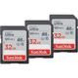 Cartes mémoire SDHC Ultra 32 Go - SanDisk - Lot de 3 - Classe 10 - Vitesse de transfert jusquà 120 Mo/s