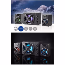 Kit Enceinte 2.1 - Non spécifié - 33W - LED RGB - Contrôle du Volume - Filaire