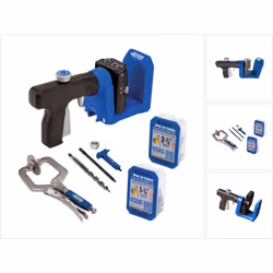 Contenu du paquet: - 1x KREG Pocket Hole Jig 520 PRO Gabarit de perçage - 1x Pince de serrage rapide de 51 mm - 100x Vis pour ...