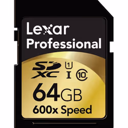 Lexar 64GB SDXC, 64 Go, SDXC, Classe 10, Multicolore