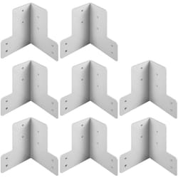 Vevor - Equerre de Fixation Blanc 8 pcs, Equerre Assemblage en Acier Galvanise, Renfort deAngle Fixation Epaisseur de 4 mm Vis Equerre de Coin