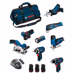 Description générale Le kit BOSCH 12V BMKB8-28BD3 comprend plusieurs outils professionnels adaptés aux travaux de bricolage e ...
