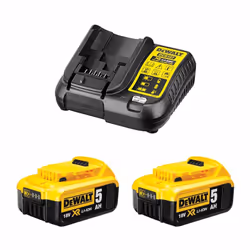 Power Set DeWALT (2 x 18V 5,0 Ah + DCB107) Batteries DeWALT DCB184 - Technologie XR Li-Ion de DeWALT : offre une meilleure au ...