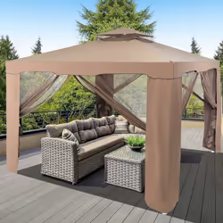 À propos de cet article Cette tonnelle de jardin a une haute de qualité, le bâche en polyester avec enduit PU offre une prote ...