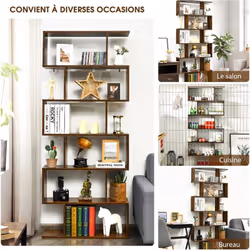 Description générale Cette bibliothèque moderne à 6 étagères offre une solution fonctionnelle et élégante pour organiser et e ...