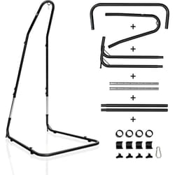 Support pour Fauteuil Suspendu 195-235cm Cadre en Acier avec Crochet de Sécurité Pieds Antidérapants sans Hamac Noir - Costway