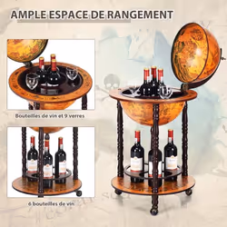 Caractéristiques: Belle capacité de rangement pour bouteilles, carafes ou verres Plastique de qualité et bois massif pour ass ...