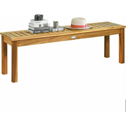 Banc de Jardin en Bois d'Acacia 132 x 34 x 43,5CM avec Pieds en u Charge Max 360KG - Costway