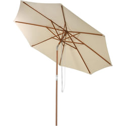 Parasol Inclinable Ø2,7m Toile Polyester Imperméable avec Cordon de Serrage 8 Baleines Ventilation pour Jardin Cour Beige - Costway
