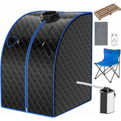 Costway - Sauna Cabine Pliable 1000W, 3L Sauna à Vapeur Portable avec Télécommande 9 Options de Minuterie Fonction de Vaporisation, Appareil à Vapeur