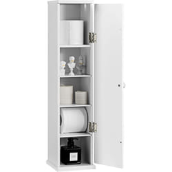 Costway - Support Papier Toilette Armoire Porte-papier sur Pied Capacité : Jusqu'à 5 Rouleaux Meuble Gain de Place pour Salle de Bain